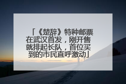 《楚辞》特种邮票在武汉首发，刚开售就排起长队，首位买到的市民直呼激动