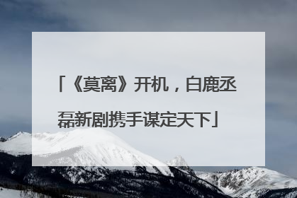 《莫离》开机，白鹿丞磊新剧携手谋定天下