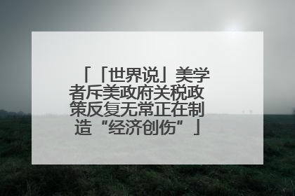 「世界说」美学者斥美政府关税政策反复无常正在制造“经济创伤”