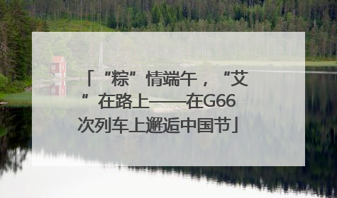 “粽”情端午，“艾”在路上——在G66次列车上邂逅中国节