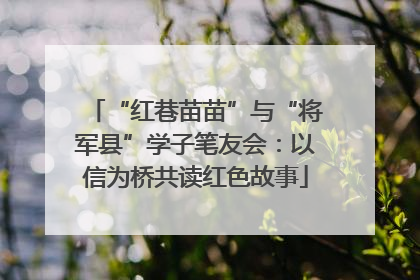 “红巷苗苗”与“将军县”学子笔友会：以信为桥共读红色故事