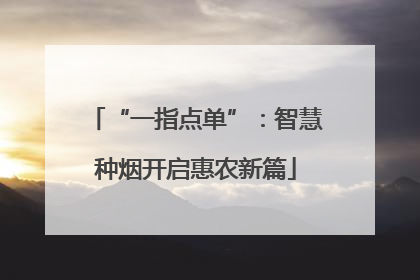 “一指点单”：智慧种烟开启惠农新篇
