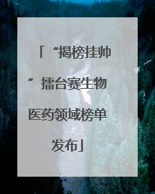 “揭榜挂帅”擂台赛生物医药领域榜单发布