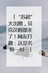 “苏超”火出圈，贝克汉姆都来了！网友打趣：这是名师一对一