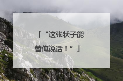 “这张状子能替俺说话！”