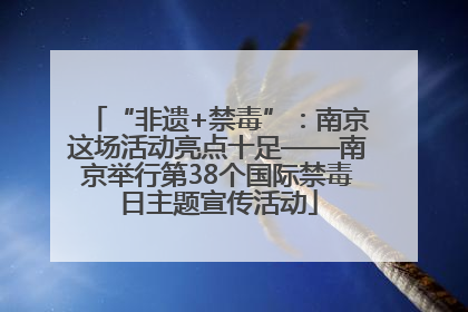 “非遗+禁毒”：南京这场活动亮点十足——南京举行第38个国际禁毒日主题宣传活动