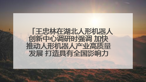 王忠林在湖北人形机器人创新中心调研时强调 加快推动人形机器人产业高质量发展 打造具有全国影响力的研发创新基地