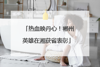 热血映丹心！郴州英雄在湘获省表彰