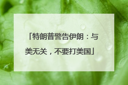 特朗普警告伊朗：与美无关，不要打美国