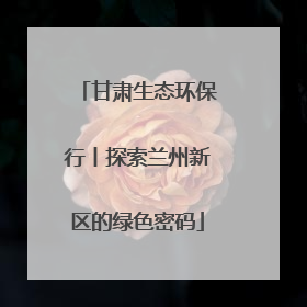 甘肃生态环保行丨探索兰州新区的绿色密码