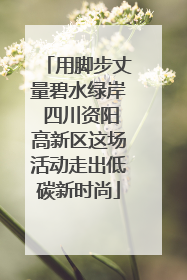 用脚步丈量碧水绿岸 四川资阳高新区这场活动走出低碳新时尚