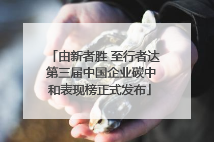 由新者胜 至行者达 第三届中国企业碳中和表现榜正式发布