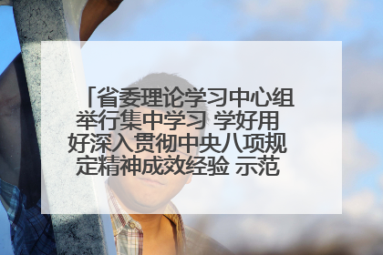 省委理论学习中心组举行集中学习 学好用好深入贯彻中央八项规定精神成效经验 示范带头持续推动全省学习教育走深走实