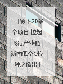 签下20多个项目 拉起飞行产业链 浙南低空C位呼之欲出