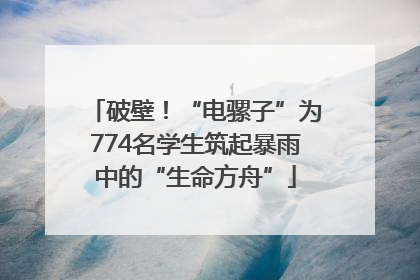破壁！“电骡子”为774名学生筑起暴雨中的“生命方舟”