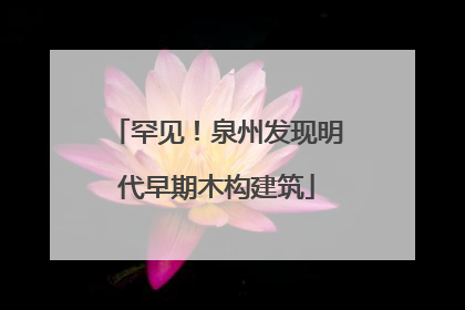 罕见！泉州发现明代早期木构建筑