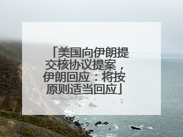 美国向伊朗提交核协议提案，伊朗回应：将按原则适当回应