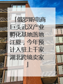 俄罗斯电商巨头武汉产业孵化基地落地江夏，今年预计入驻上千家湖北跨境卖家