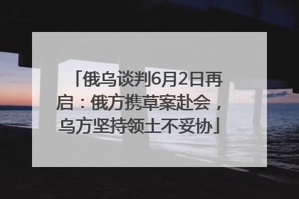 俄乌谈判6月2日再启：俄方携草案赴会，乌方坚持领土不妥协