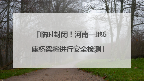 临时封闭！河南一地6座桥梁将进行安全检测