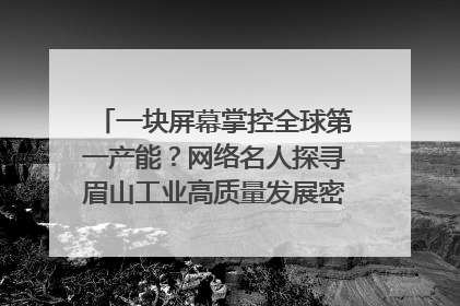 一块屏幕掌控全球第一产能？网络名人探寻眉山工业高质量发展密码｜网络名人四川行