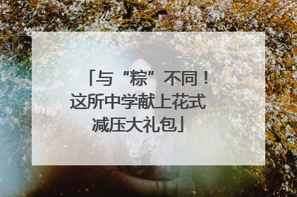 与“粽”不同！这所中学献上花式减压大礼包
