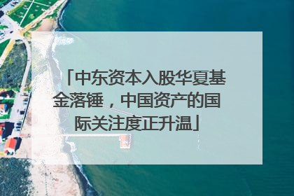 中东资本入股华夏基金落锤，中国资产的国际关注度正升温