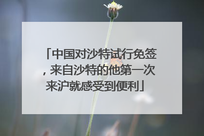 中国对沙特试行免签，来自沙特的他第一次来沪就感受到便利