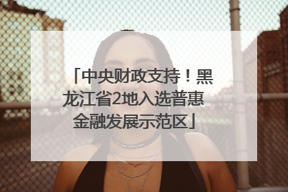 中央财政支持！黑龙江省2地入选普惠金融发展示范区