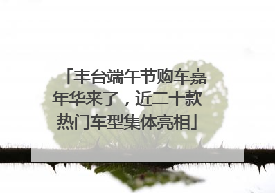 丰台端午节购车嘉年华来了，近二十款热门车型集体亮相