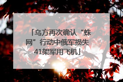 乌方再次确认“蛛网”行动中俄军损失41架军用飞机