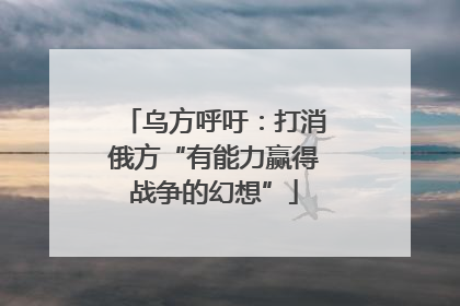乌方呼吁：打消俄方“有能力赢得战争的幻想”