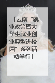 云南“就业政策暨大学生就业创业典型进校园”系列活动举行