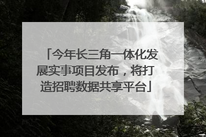 今年长三角一体化发展实事项目发布，将打造招聘数据共享平台