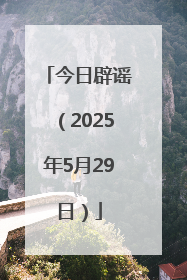 今日辟谣（2025年5月29日）