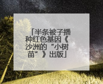 半条被子播种红色基因《沙洲的“小树苗”》出版