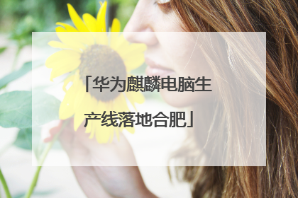 华为麒麟电脑生产线落地合肥