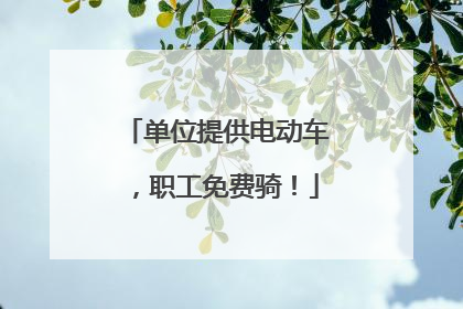 单位提供电动车，职工免费骑！