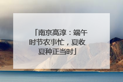 南京高淳：端午时节农事忙，夏收夏种正当时