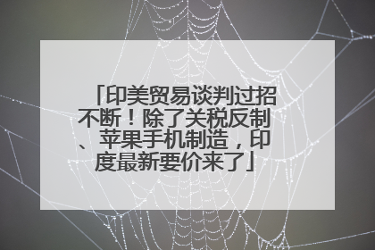 印美贸易谈判过招不断！除了关税反制、苹果手机制造，印度最新要价来了