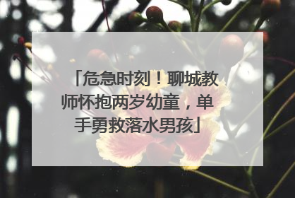 危急时刻！聊城教师怀抱两岁幼童，单手勇救落水男孩
