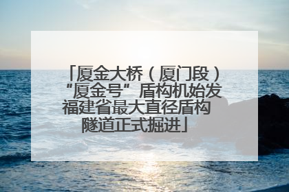 厦金大桥（厦门段）“厦金号”盾构机始发 福建省最大直径盾构隧道正式掘进
