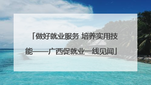 做好就业服务 培养实用技能——广西促就业一线见闻