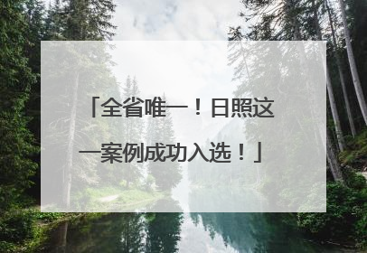 全省唯一！日照这一案例成功入选！