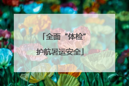 全面“体检”护航暑运安全