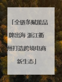 全链条赋能品牌出海 浙江衢州打造跨境电商新生态
