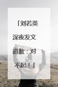 刘若英深夜发文道歉：对不起！