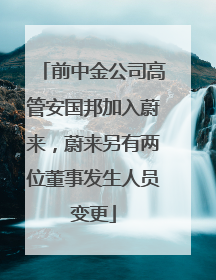 前中金公司高管安国邦加入蔚来，蔚来另有两位董事发生人员变更