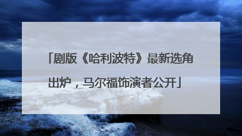 剧版《哈利波特》最新选角出炉，马尔福饰演者公开