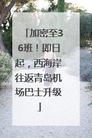 加密至36班！即日起，西海岸往返青岛机场巴士升级